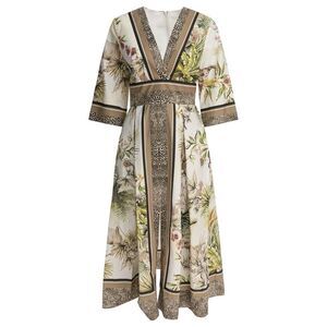 ELIE SAAB Printed Midi Dress Women GREEN Dresses